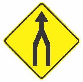 W5-235-1n - Lanes Merge (Symbolic without divider)