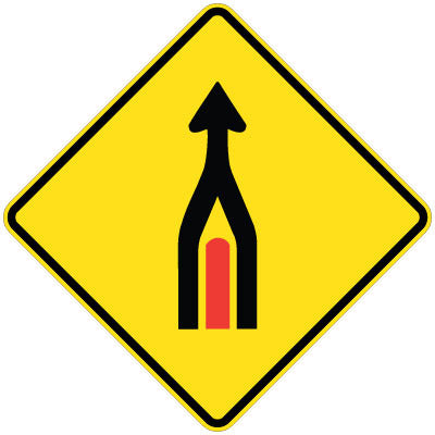W5-235n - Lanes Merge With Barrier (Symbolic)