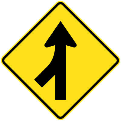 W5-34(L) - Merging Traffic (Left Symbolic)