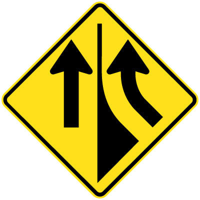 W5-35(R) - Added Lane ( Right Symbolic)