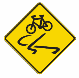 W6-11 - Slippery For Bicycles (Symbolic)