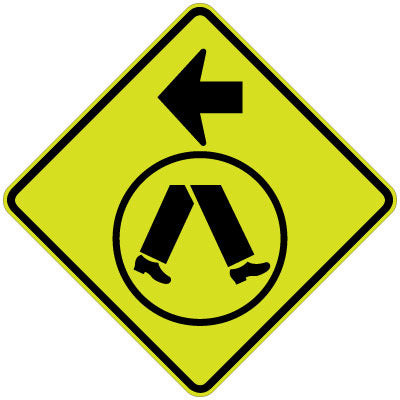 W6-2-1n Pedestrian Crossing Left (symbolic)