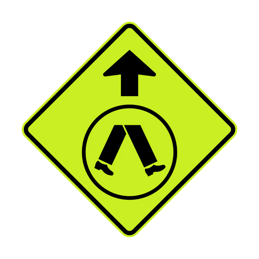 W6-2 Pedestrian Crossing Ahead (symbolic)