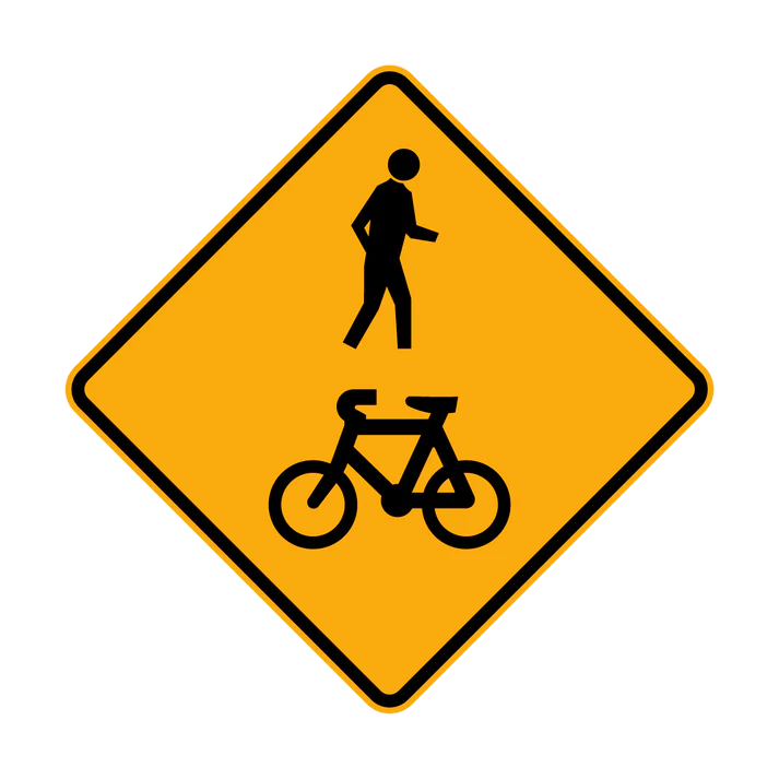 W6-9 Bicycle / Pedestrian warning (symbolic)