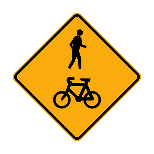 W6-9 Bicycle / Pedestrian warning (symbolic)