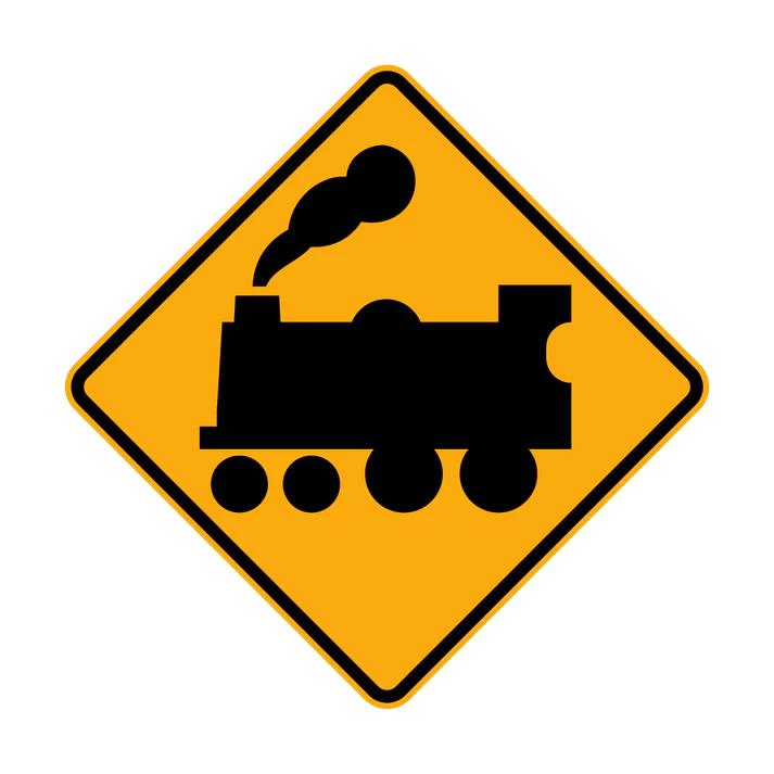 W7-7(L) - Railway Crossing Ahead (Passive Control) (L illustrated)