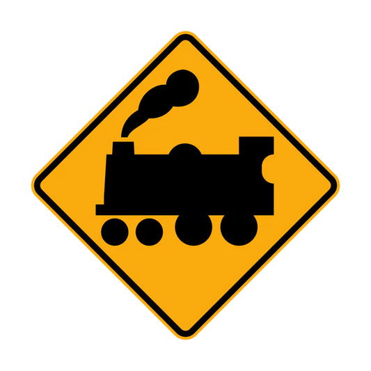 W7-7(L) - Railway Crossing Ahead (Passive Control) (L illustrated)