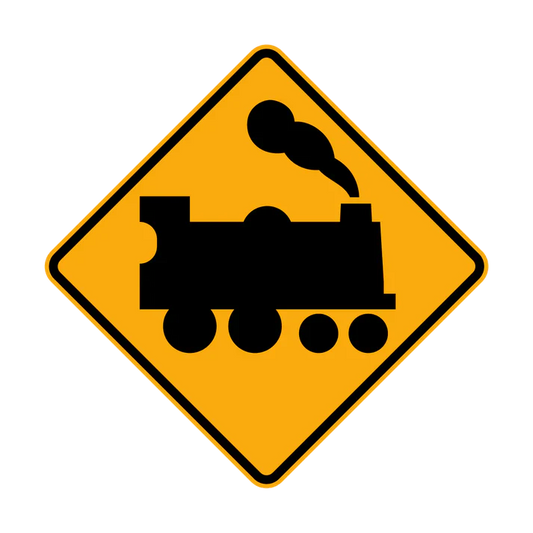 W7-7(R) - Railway Crossing Ahead (Passive Control) (R illustrated)