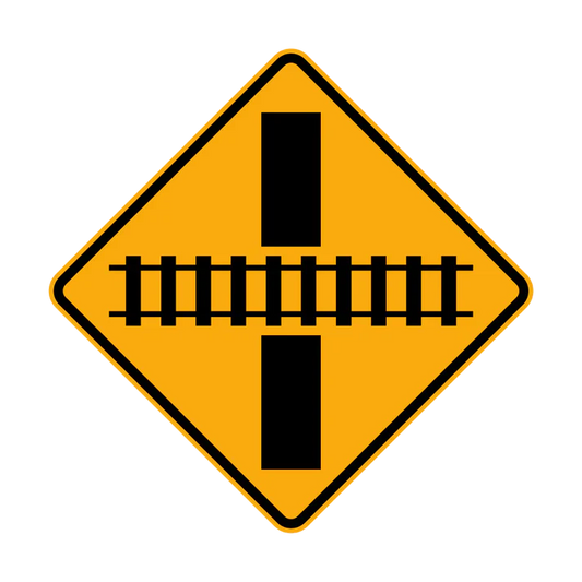 W7-8 - Railway Crossing Ahead diagrammatic - Right angled crossing (symbolic)
