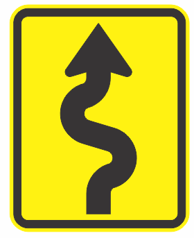 W8-235n(R) - Winding Road (Right Symbolic) Supplementary Plate