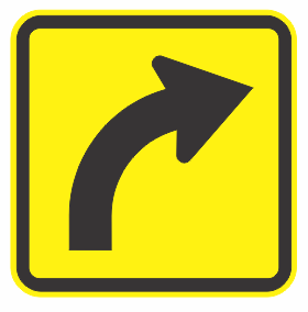 W8-236n(R) - Right Turn (Symbolic) Supplementary Plate