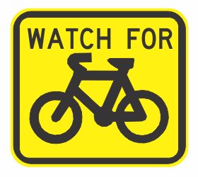 W8-243n - Watch For Bicycles (Symbolic)