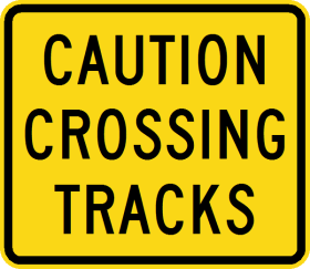 W8-251n - Caution Crossing Tracks