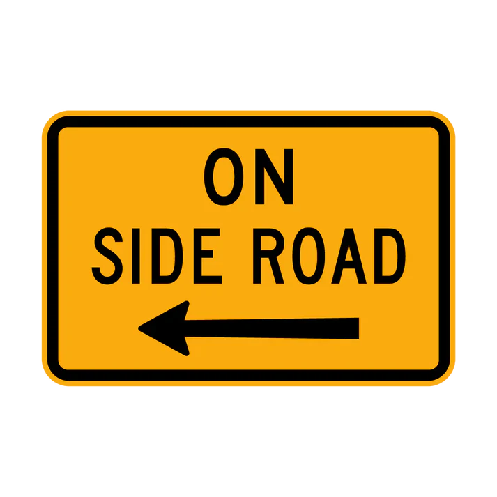 W8-3(L) - On Side Road (left arrow)