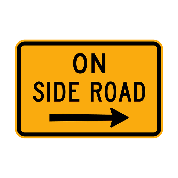 W8-3(R) - On Side Road (Right Arrow)
