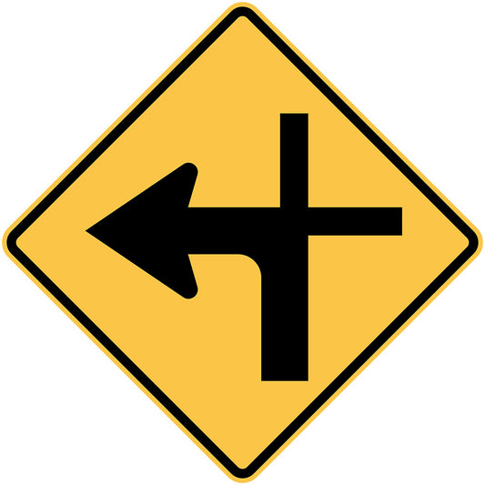 W9-3(L) - Modified Cross Road (Priority Road Continues) (Symbolic Left)