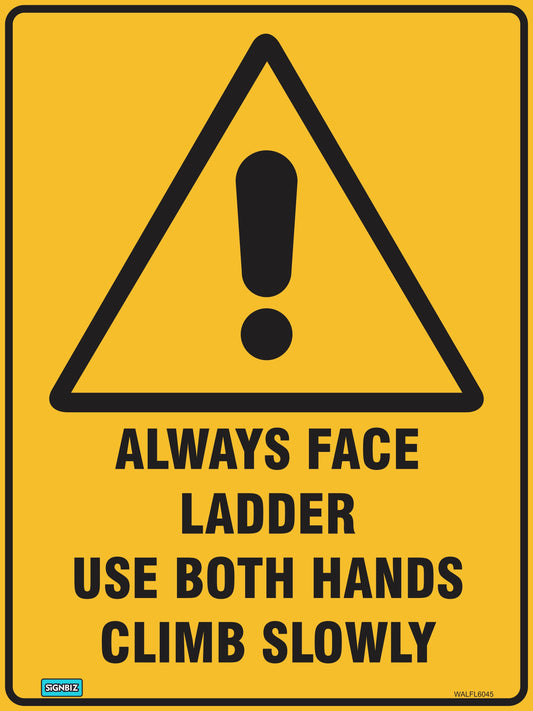 Warning Always Face Ladder