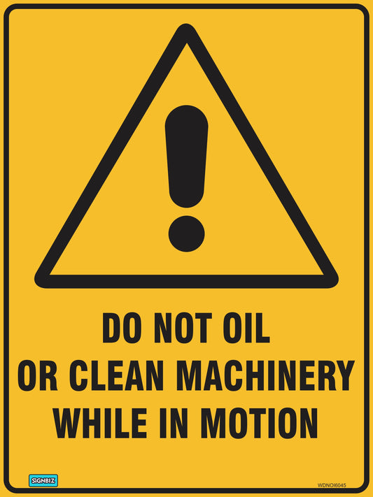 Warning Don't Oil Mach In Motio