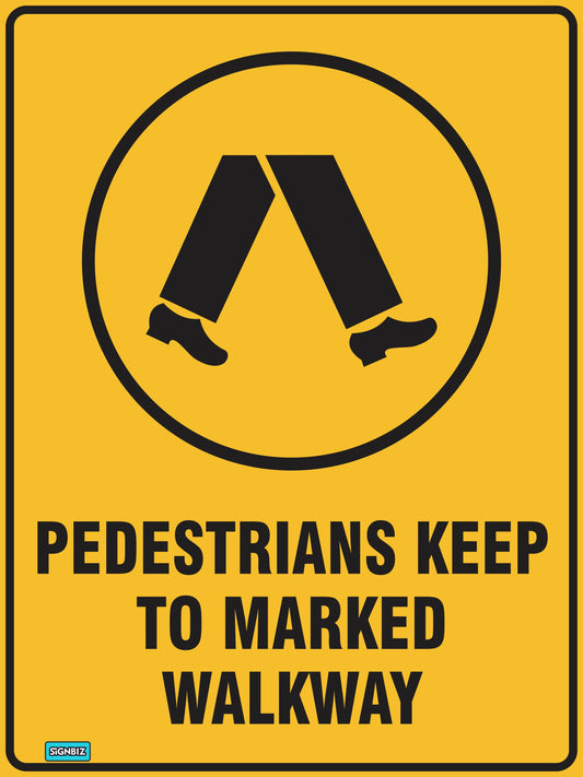 Warning Keep To Marked Walkway