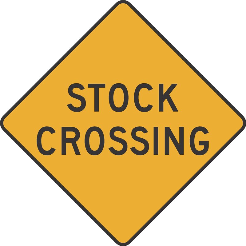 WARNING STOCK CROSSING