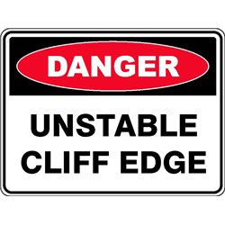DANGER UNSTABLE CLIFF EDGE