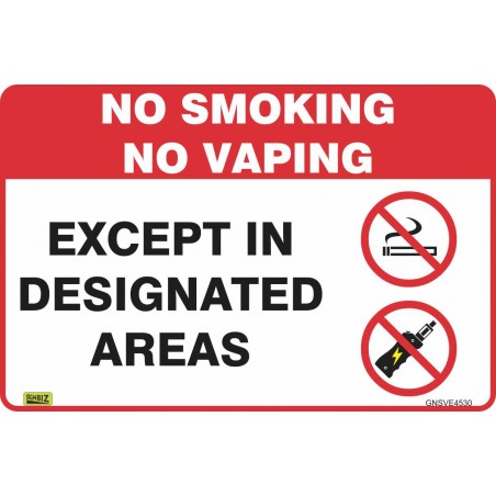 NO SMOKING OR VAPING DESIGNATED AREAS