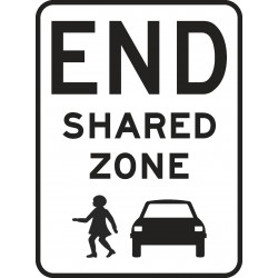 TRAFFIC SIGN END SHARED ZONE