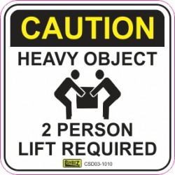 CAUTION TWO PERSON LIFT DECAL