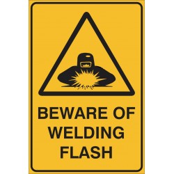 WARNING BEWARE WELDING FLASH