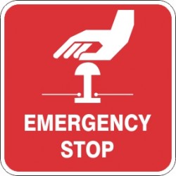 EMERGENCY STOP DECAL