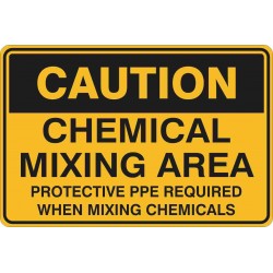 CAUTION CHEMICAL MIXING AREA