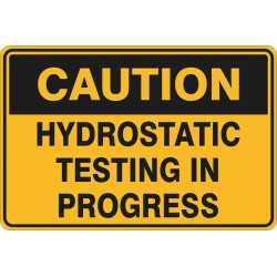 CAUTION HYDROSTATIC TESTING