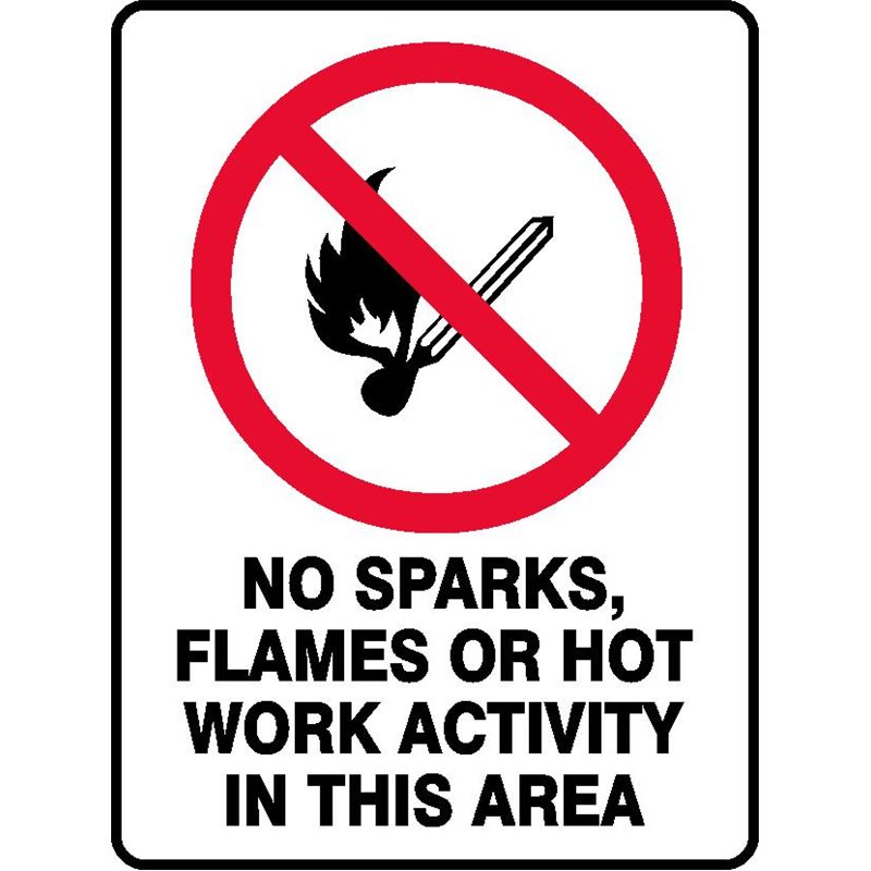 PROHIB NO SPARKS OR FLAMES