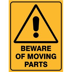 WARNING BEWARE OF MOVING PARTS