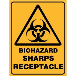 WARNING BIOHAZ SHARPS RECEPT.