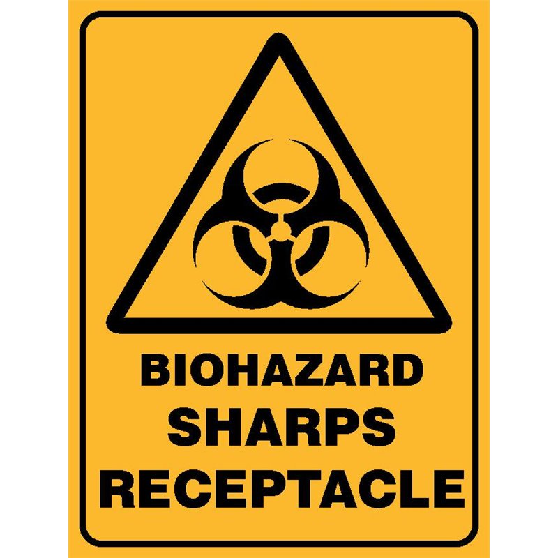 WARNING BIOHAZ SHARPS RECEPT.