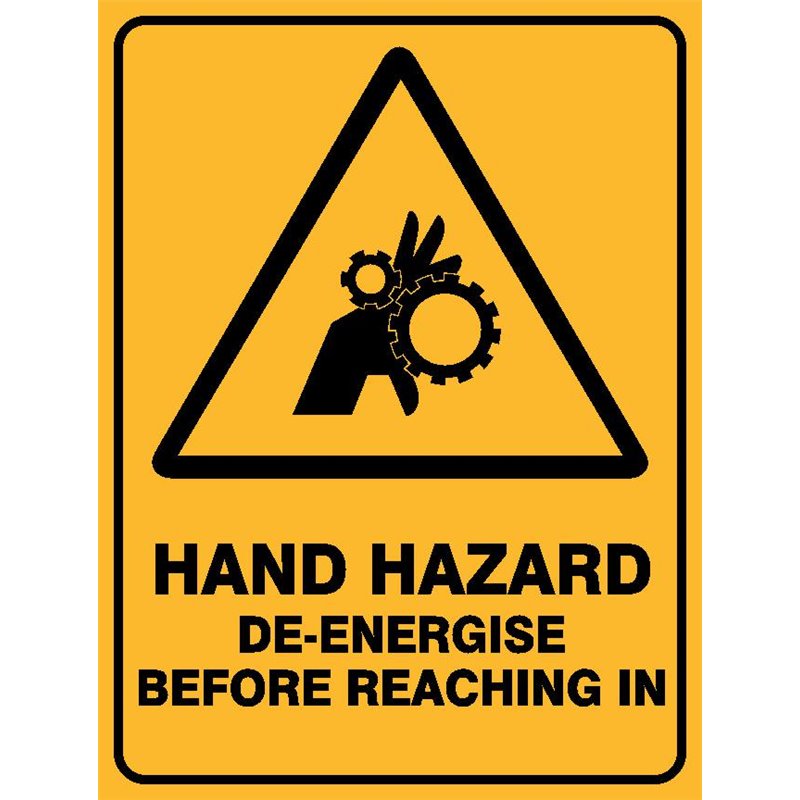 WARNING HAND HAZARD