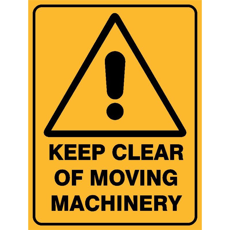 WARNING KEEP CLEAR MOVING MACH