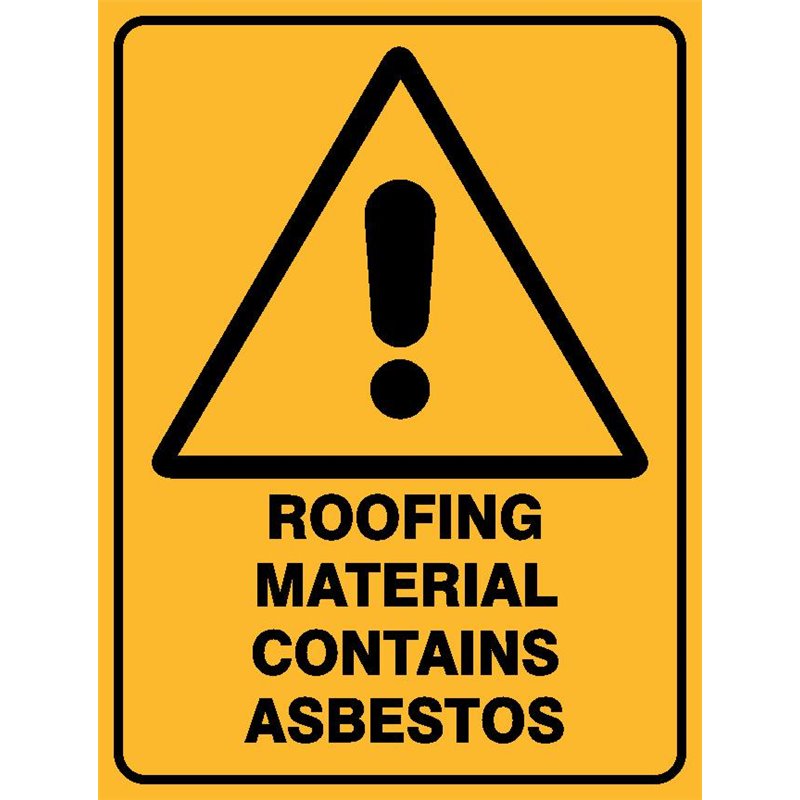 WARNING ROOF MAT CONT ASBEST