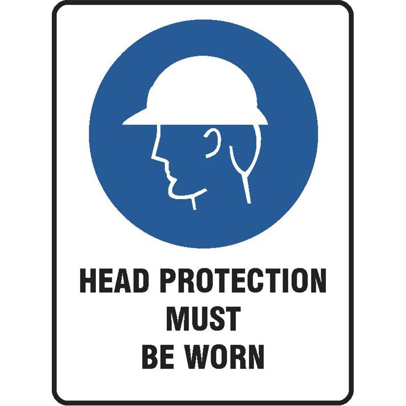 MANDATORY HEAD PROTECTION MUST BE WORN