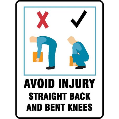 AVOID INJURY STRAIGHT BACK BENT KNEES