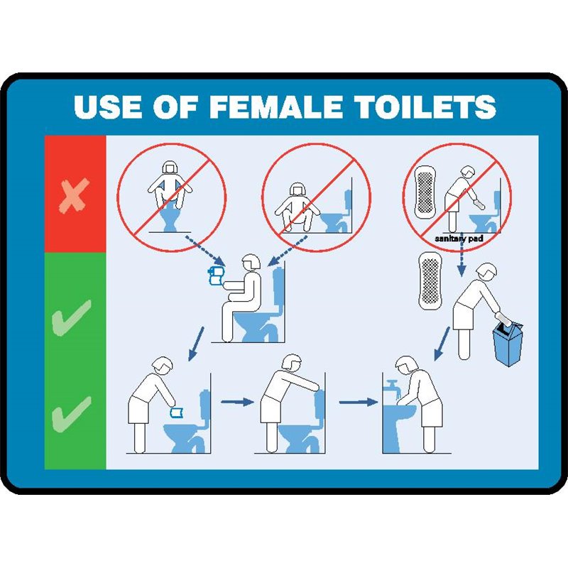 BATHROOM HOW TO USE THE FEMALE TOILET