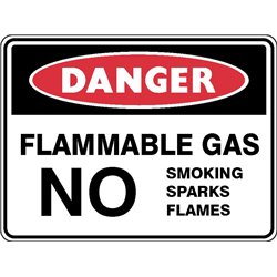 DANGER FLAMMABLE GAS NO SMOKING SPARKS FLAMES