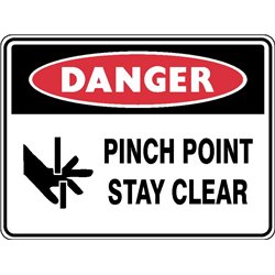 DANGER PINCH POINT STAY CLEAR