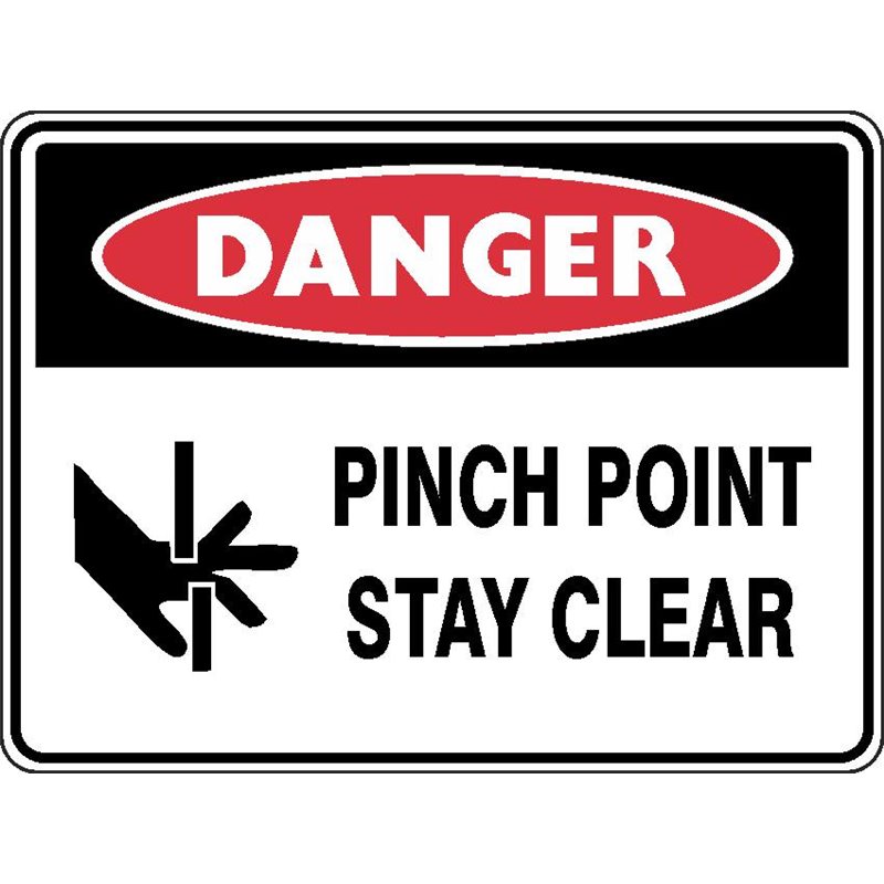 DANGER PINCH POINT STAY CLEAR
