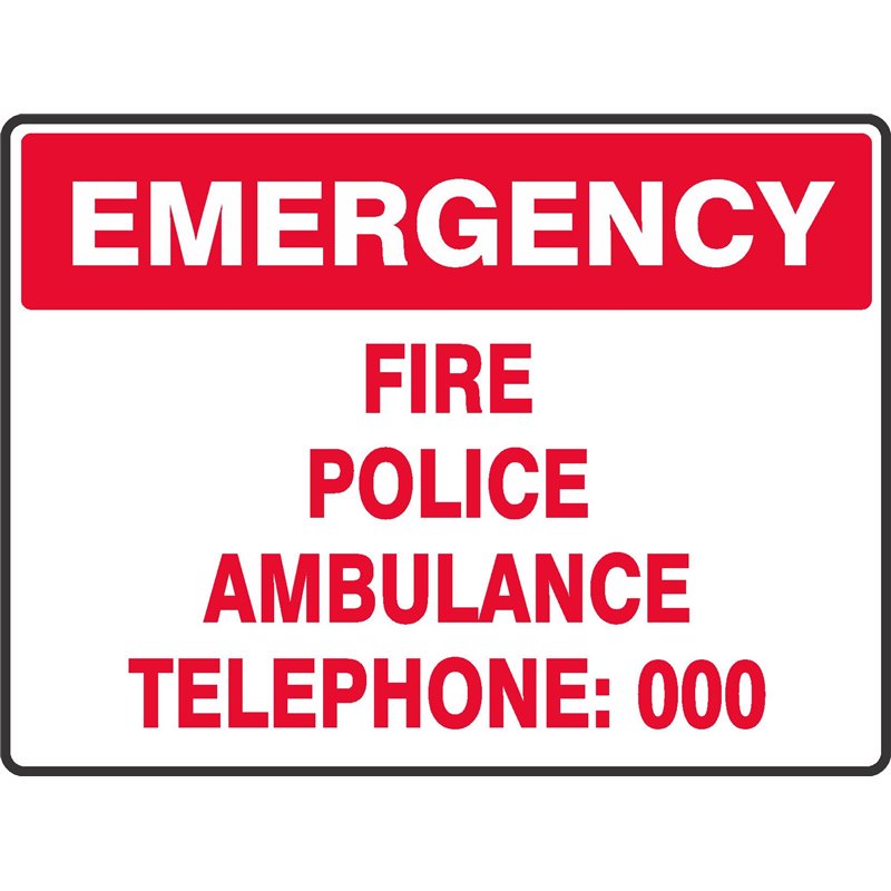 EMERGENCY FIRE POLICE AMBULANCE DIAL 000