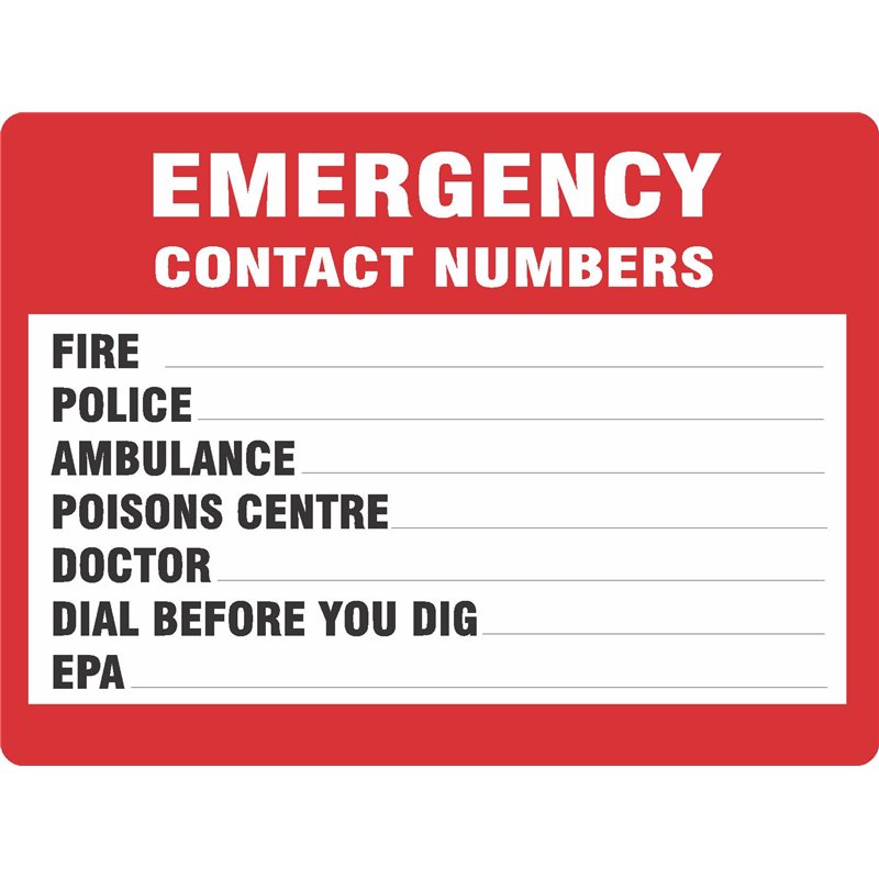 EMERGENCY CONTACT NUMBERS