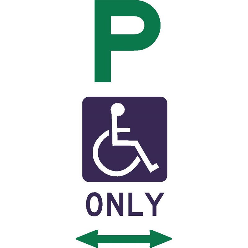 ACCESIBLE DISABLED PARKING ONLY 2 WAY ARROW
