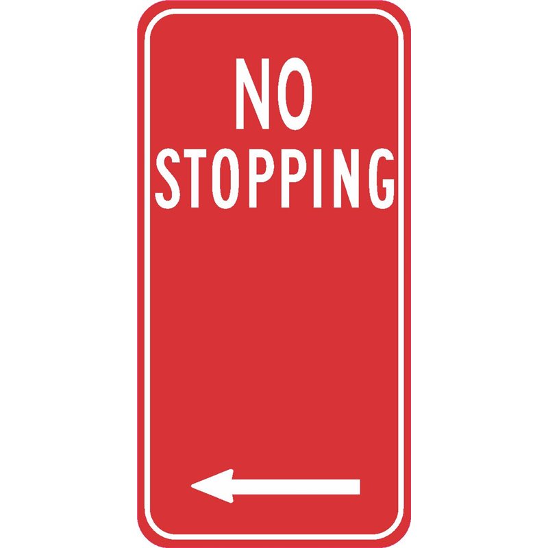 TRAFFIC NO STOPPING ARROW LEFT